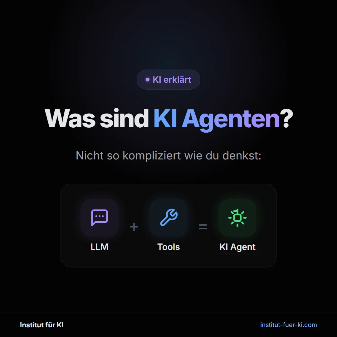 KI Agenten Definition: LLM plus Tools ergeben einen KI-Agenten
